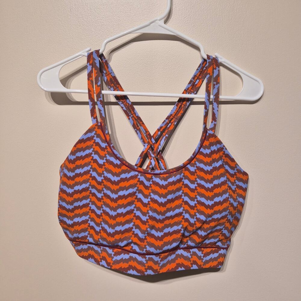 Janji XL Pace Sports Bra Criss Cross Back Orange Purple Brown Padded